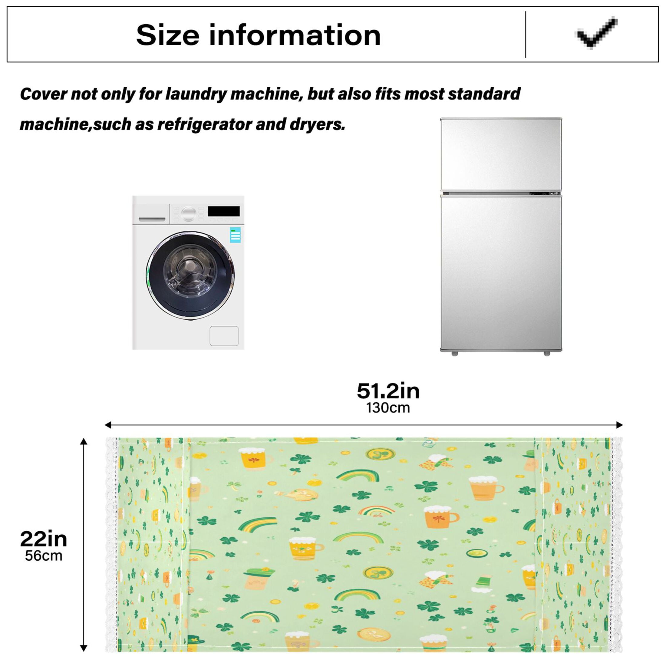 WOBOGO Pattern with Rainbows Shamrocks and Leprechaun Hat Washing Machine Cloth Dryer Refrigerator Top Cover Protective Non-Slip Mat For Kitchen Laundry