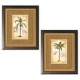 thumbnail image 2 of Gango Home Decor Tropical Palm Trees & Safari Animals Wall Art; Two Beige 11x14in Art Prints in Brown Frames, 2 of 6