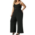 thumbnail image 4 of Agnes Orinda Women's Plus Size Overall Camisole Sleeveless Rompers Jumpsuits with Pockets 2023, 4 of 5