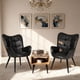 thumbnail image 2 of Yeshouse sillas modernas para comedor, tapizadas de estilo mediados de siglo con respaldo y patas de madera maciza, color blanco, ideales para cocina, comedor, sala de estar o restaurante, 2 of 7