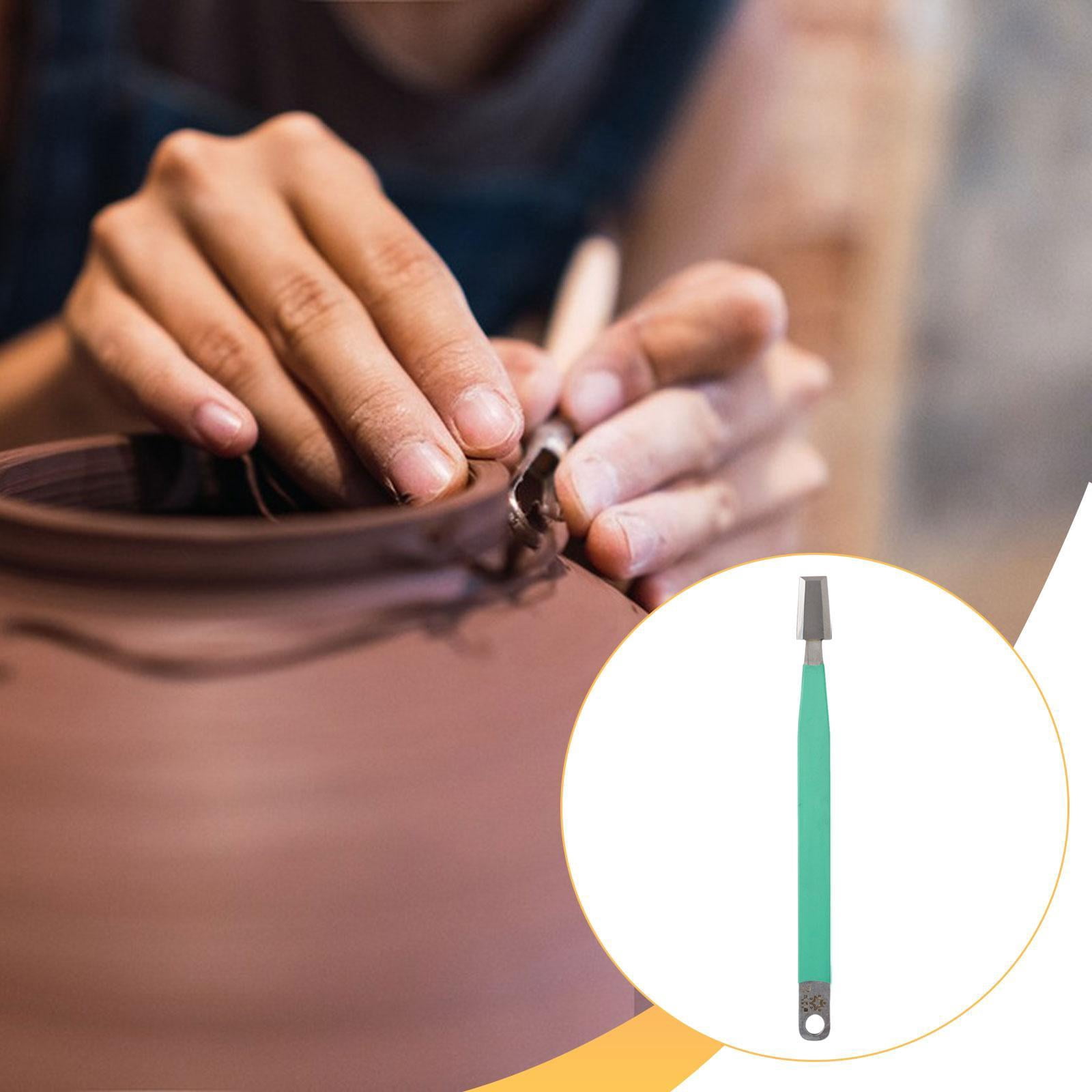 Pottery Sculpting Clay Modelling Tool Trimming Knife Tungsten Steel Ergonomic Handle for DIY Ceramic Artists