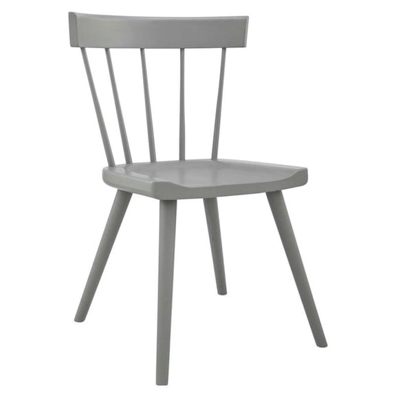 Maklaine 18" Spindle Back Modern Wood Dining Side Chair in Light Gray