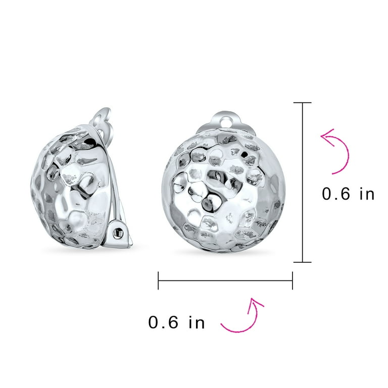 Hammered Silver Ball Clip On Earrings Hammered Silver Ball Clip On Earrings