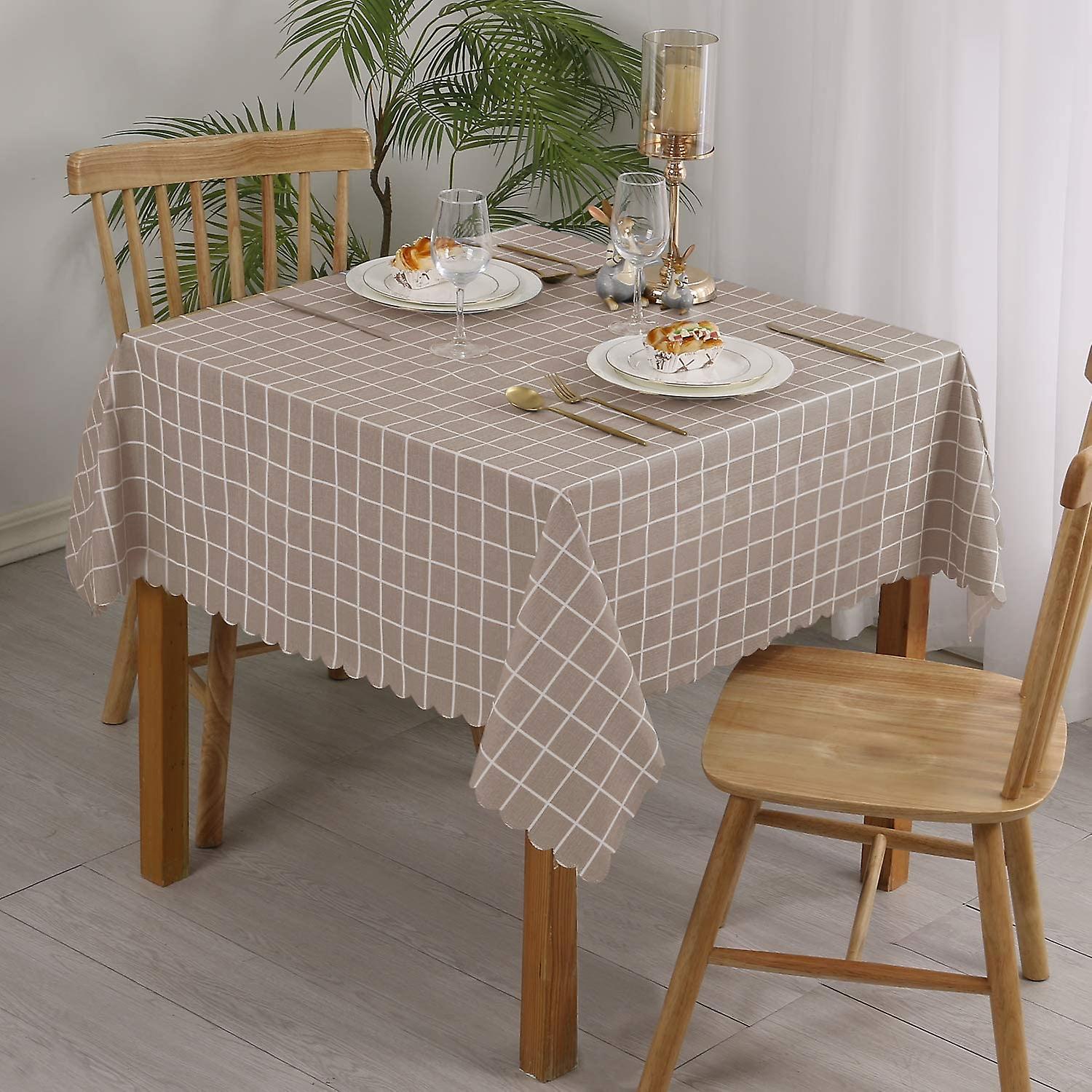 Buffalo Plaid Pvc Tablecloth Square - 100% Waterproof Spillproof Stain Resistant Wipeable Vinyl Checkered Table Cloth For Outdoor Picnic Kitchen Dinin