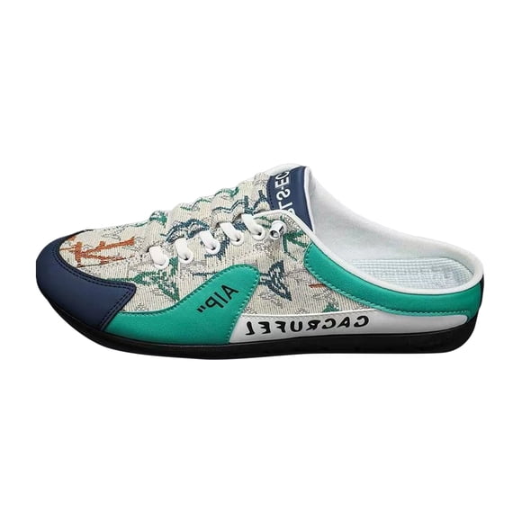 Mens Slip on Mules Fashion Sneakers Fashion Casual Canvas Lace up Loafers Walking Shoes Comfortable