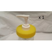 Yellow Single Pack Plastic Lid & Pump Mason Jar Soap/Lotion/Sanitizer/Condiment Dispenser …