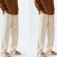thumbnail image 4 of Pantalones deportivos rectos para hombre, pantalones de chándal finos de verano para hombre, pantalones de pana lisos, sudadera de lujo, pantalones anchos holgados Xxxl Y2k, 4 of 4