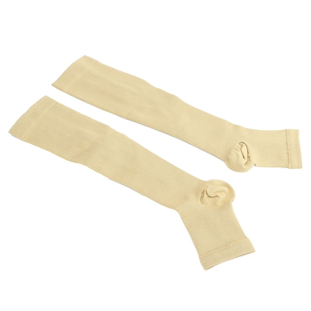Medias de presión, medias de compresión transpirables, medias de compresión con cremallera y punta abierta, calcetines de pierna delgada, estética elegante