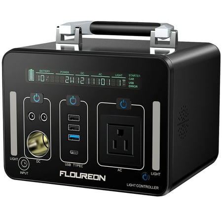 Wind Generators For Home Use FLOUREON Portable Solar Generator, 500Wh Power Station Generator for home use with AC Outlet, 12V Car, USB Output Lithium Power Supply for camping Road Trip Emergency Backup ()