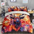 thumbnail image 2 of 3 Pieces Duvet Cover Set-Abstract 3D Elk- 3D Print Bedding 1 Duvet Cover 2 Pillowcases Natural Animals Comforter Set Soft Breathable for Boys Girls Children Duvet Set 7B54ANI11, 2 of 6