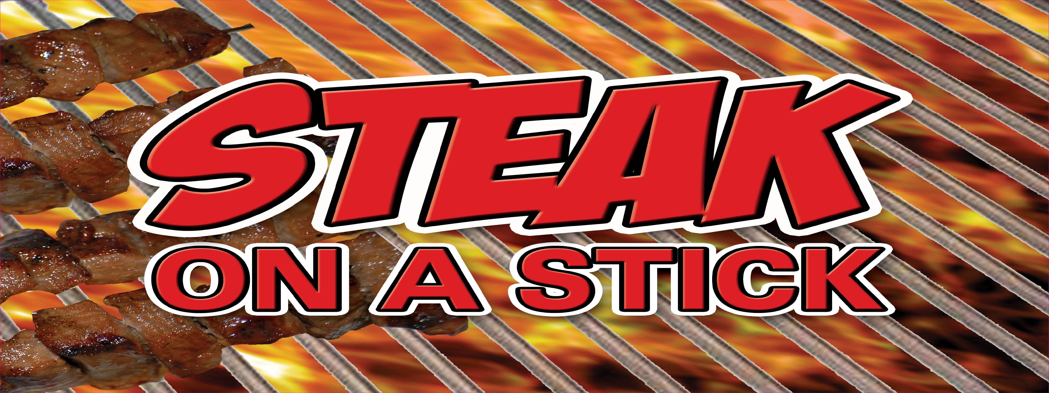 12" STEAK ON A STICK DECAL sticker meat steak beef bbq grill restaurant