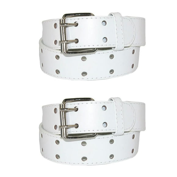 CTM® Kids' Leather Two Hole Jean Belt (Pack of 2)