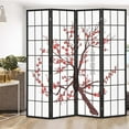 thumbnail image 2 of Costway 4-Panel Japanese Style Folding Room Divider with Elegant Plum Blossom Design Indoor, 2 of 10