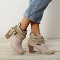 thumbnail image 5 of jsaierl Women Ankle Bare Boots Solid Round Shoes High Heel Causal Short Rube Booties, 5 of 5