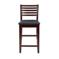 thumbnail image 3 of Hawthorne Collections 25" Wood & Faux Leather Counter Stool in Dark Merlot/Black, 3 of 15