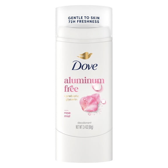 Dove Deodorant Stick for 72 Hour Odor Protection Rose Mist Aluminum Free, 2.4 oz