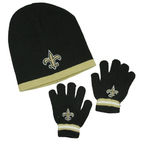 NFL Football Kids Knit Winter Hat and Gloves Set - Bears, Patriots, Eagles, Jets