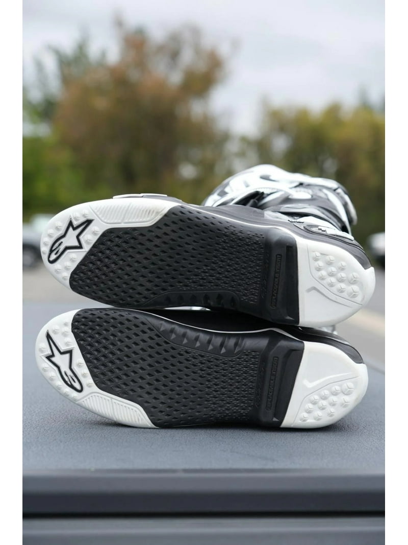 【値下げ】AlpinestarsTech10オフロードブーツ ブラック/ホワイト Alpinestars Tech 10 Mens MX Offroad Boots Black/White 8 USA