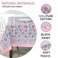 thumbnail image 3 of Ridhi Pigeon Blue 60x90 Inches Rectangle 100% Cotton Hand Block Print Tablecloth Washable Halloween Thanksgiving/Christmas Parties/Wedding Use,Fall décor Farmhouse Dining Dinner Tablecloth, 3 of 4