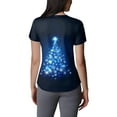 thumbnail image 3 of Women's Christmas Scrubs Top Cute Xmas Print Short Sleeve V Neck Christmas Soft Stretchy Holiday T Shirts, 3 of 5