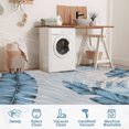 thumbnail image 4 of Hasoo 5' x 7' Modern Area Rug Palm Tree Leaf Indoor Rug Soft Foldable Thin Accent Rug for Living Room Bedroom Playroom, Blue, 4 of 7