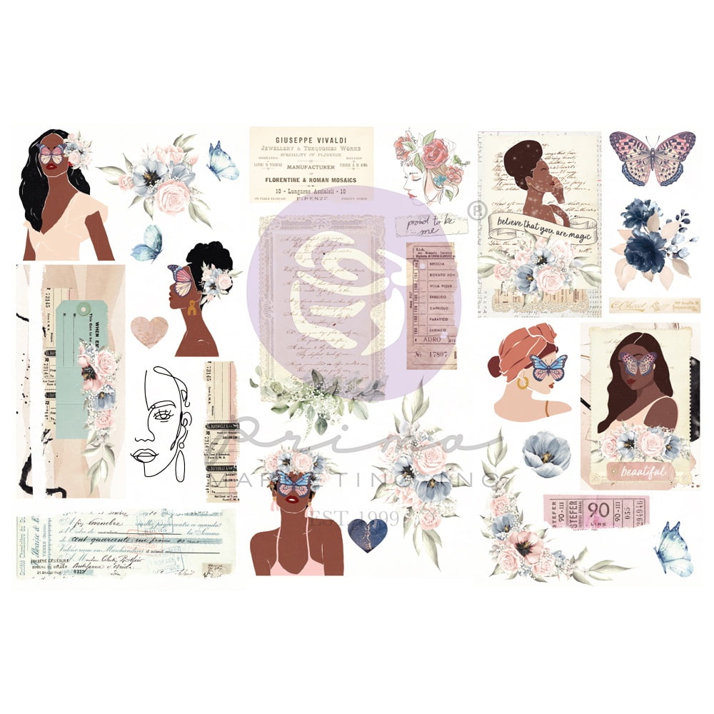 PRIMA MARKETING INC Indigo Collection Rub-Ons - 3 sheets UPC 655350998349