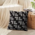thumbnail image 4 of LALILO Throw Pillow Covers With Stripes Stylish Geometric Lattice Cushion Cover 18" x 18", 2 Pack, 4 of 6