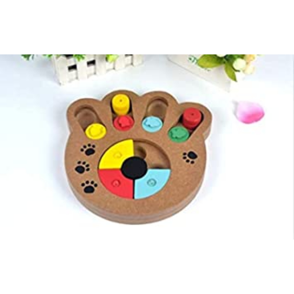 Dsseng Dog Educational Toys Puppy Foraging Food Wooden Bone Paw Shape Puzzle Toy Pets Training Supplies Cat Interactive Toy