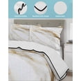 thumbnail image 4 of Abstract White Gold Full Size Down Alternative Comforter, Lightweight Comforter Quilt Bedding Set with Pillow Shams Simple Marble Geometric All Seasons Bed Comforter Duvet Insert 78"x90", 4 of 7