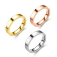 thumbnail image 1 of 4mm 3pcs Stainless Steel Ring Set Simple Gold/Silver/Rose Gold Wedding Band for Men Women Size 7-11, 1 of 5