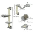 thumbnail image 3 of PawHut 5PCs Cat Wall Shelves Set for Indoor Cats, Light Grey, 3 of 10