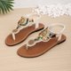 thumbnail image 5 of Sandalias de Mujer Cómodas de Moda Casual Estilo Bohemio Zapatos de Playa Más Tamaño Primavera / Verano de Moda Doble Correa Sandalias, 5 of 9