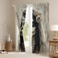 thumbnail image 3 of Manfei Western Gothic Bride Black Out Curtains, Romantic Valentines Day Curtains Pack of 2 (42x63 Each), Teen Kid Child Adult Bedroom Curtains, Window Curtains Bedroom Decor, 3 of 6