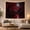 Crimson Tree Moon, variant on Moon Stars Nocturnal with Forest Dominated Luminous Full, Mystical Fantasy for Space Lovers, Galaxy Room Decor, Housewarming Gift, Tapestry Wall Hanging for Bedroom and Dorm