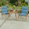 thumbnail image 3 of Jordan Manufacturing 44" x 22" McHusk Capri Blue Crosshatch Rectangular Outdoor Chair Cushion with Ties and Hanger Loop, 3 of 13