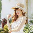 thumbnail image 6 of AOOCHASLIY Hats for Women Female Big Straw Hat Sun Beach Hat Travel Foldable Brim Summer UV Hat, 6 of 8