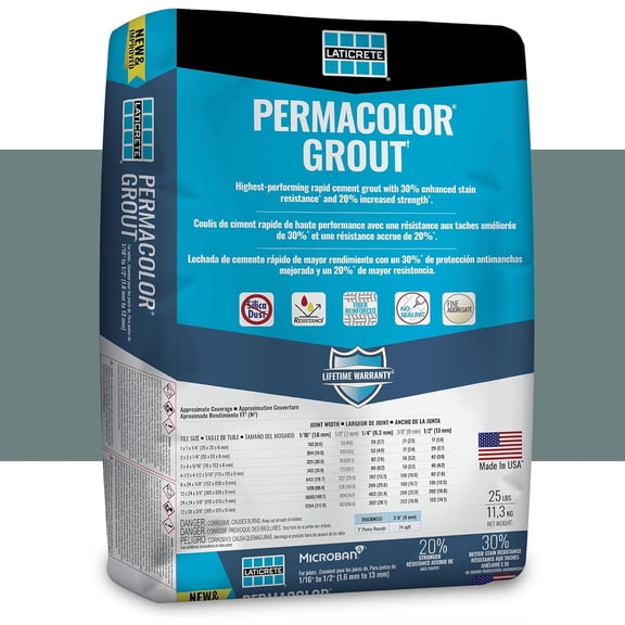 Laticrete PERMACOLOR Grout, Platinum 25 lb.