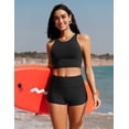 thumbnail image 3 of CRZ YOGA High Waisted Board Shorts for Women 2.5'' Quick Dry Swim Beach Bathing Suit Bottoms with Liner, 3 of 5