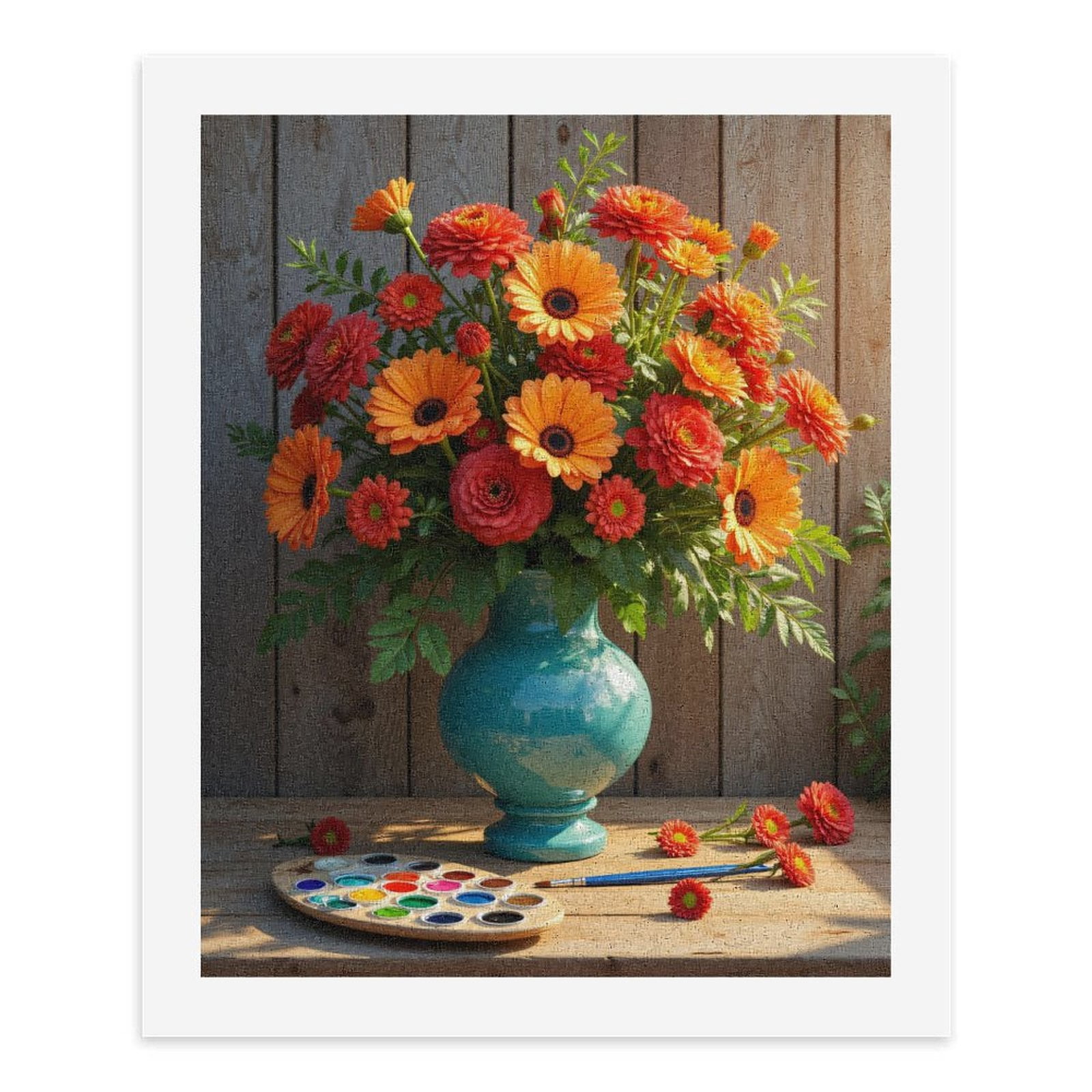 Paint By Numbers Kit for Adults Beginner - Vibrant Floral Display Painting Art DIY Canvas Painting Kits for Adults, Frameless Paint By Number for Adults for Home Wall Decor 16x20 Inch