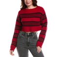 thumbnail image 3 of RE/DONE womens  Crop Boatneck Wool Pullover, l, Red, 3 of 4