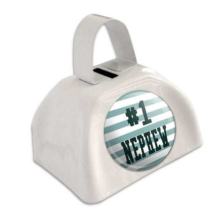 #1 Nephew Number One Favorite White Cowbell Cow Bell