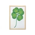 thumbnail image 1 of Clover Wall Art with Frame, Detailed 4 Leaf Shamrock Design on Plain Background Lucky, Printed Fabric Poster for Bathroom Living Room, 23" x 35", Fern Green Yellow Green, by Ambesonne, 1 of 2