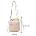 thumbnail image 2 of Yucurem Women Bucket Bag Drawstring Corduroy Crossbody Shoulder Bag Shopping Bag(white) Fashion shoulder bag (White), 2 of 8