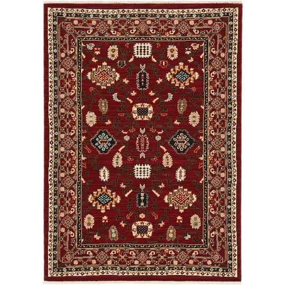 Oriental Weavers Lilihan 043S6 Red/ Black 2' X 3' Indoor Area Rug