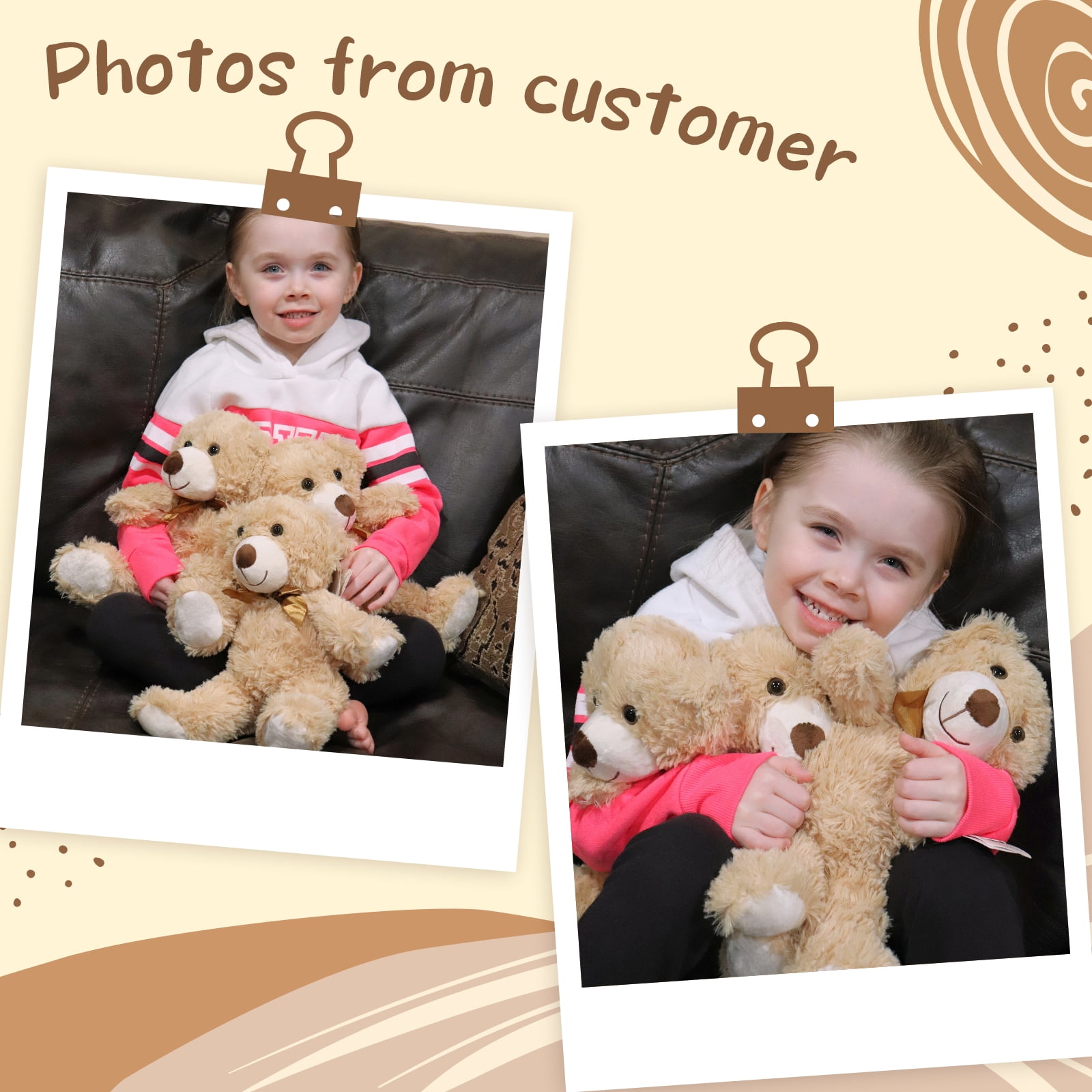 MaoGoLan 7 Packs Teddy Bear Stuffed Animals 14'' Bulk Teddy Bear Plush Toy