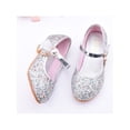 thumbnail image 5 of Fangasis Kids Princess Shoe Breathable Mary Jane Magic Tape Heeled Sandals Prom Cute Dance Sandal Silver 9.5C, 5 of 6