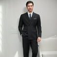 thumbnail image 4 of Men's 2 Piece Double Breasted Suits Slim Fit Tuxedo Jacket and Dress Pants Set for Wedding Business Prom, 4 of 6
