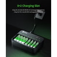thumbnail image 2 of EBL Cargador Inteligente para Pilas AA/AAA/9V con Puertos USB-C y USB-A PD 20W | Incluye 4 Pilas Recargables AA 2800mAh y 4 Pilas AAA 1100mAh, 2 of 7