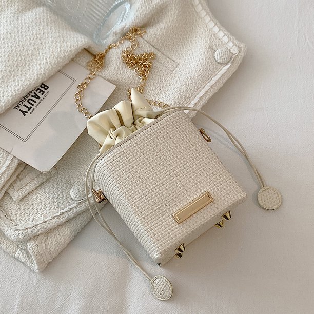 Bolsa de mano retro de cuero PU para mujer, pequeño de hombro para mujer (blanco) Likrtyny Para Estrenar
