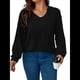 thumbnail image 3 of Sudadera con Capucha para Mujer, de Larga, Holgada y con Cordón Ajustable, Básica Negro 4XL, 3 of 7